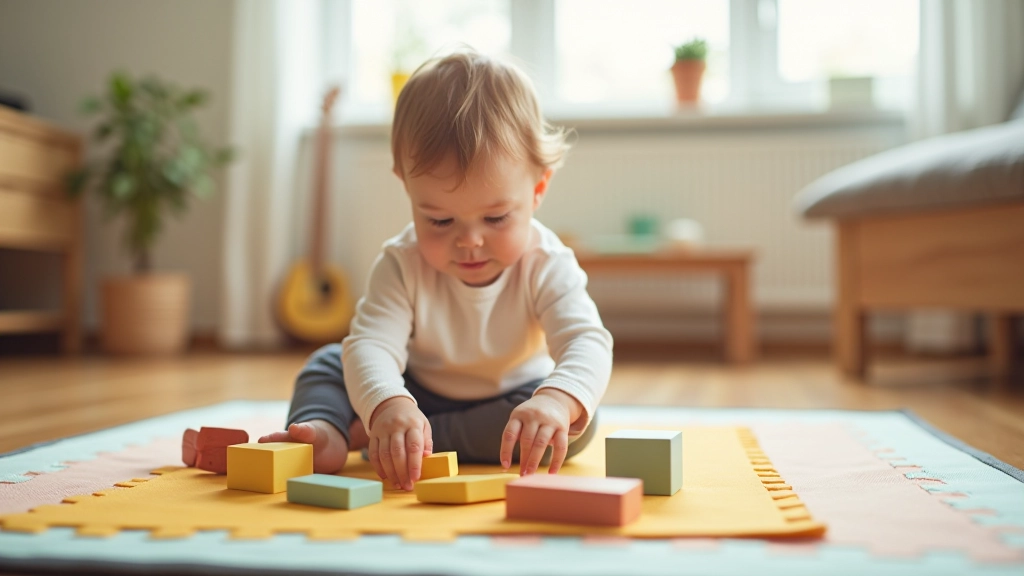 Kind spielt mit Spielzeug und Bildungsmaterialien zu Hause